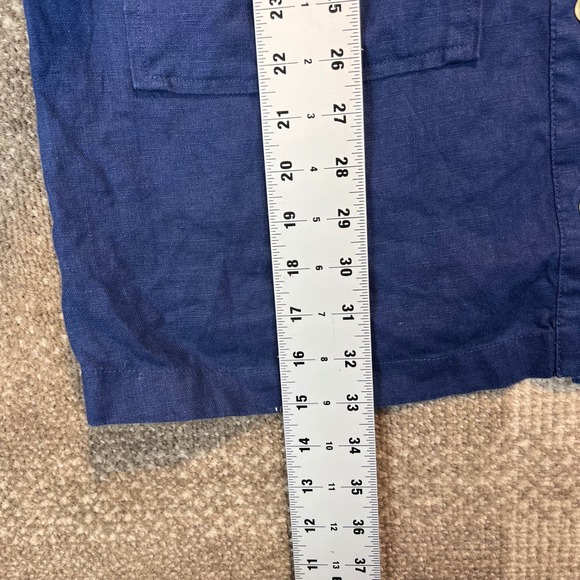 J.Crew Womens Blue 100% Linen Safari Utility Pocket Dress Size 8 Short Sleeve - Picture 7 of 7